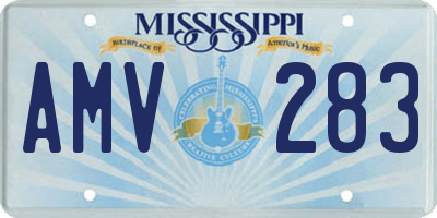 MS license plate AMV283
