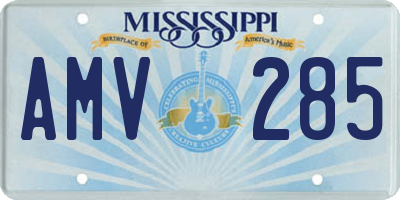 MS license plate AMV285