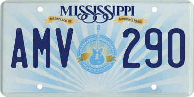 MS license plate AMV290