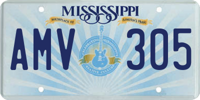 MS license plate AMV305