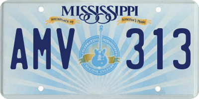 MS license plate AMV313