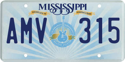 MS license plate AMV315