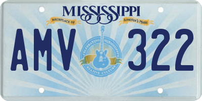 MS license plate AMV322
