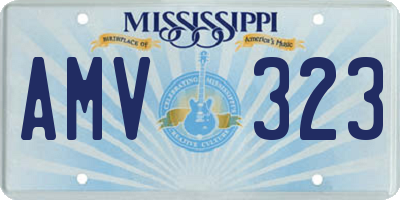 MS license plate AMV323