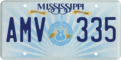 MS license plate AMV335