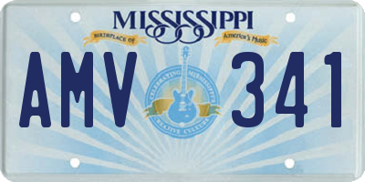 MS license plate AMV341