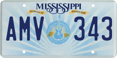 MS license plate AMV343