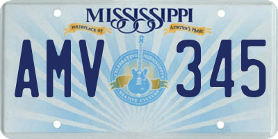 MS license plate AMV345