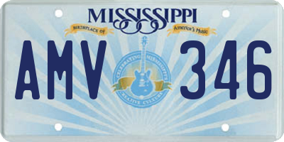 MS license plate AMV346
