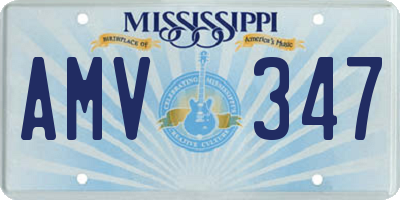 MS license plate AMV347
