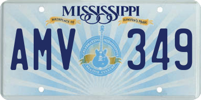 MS license plate AMV349