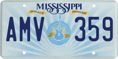 MS license plate AMV359
