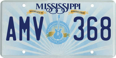 MS license plate AMV368