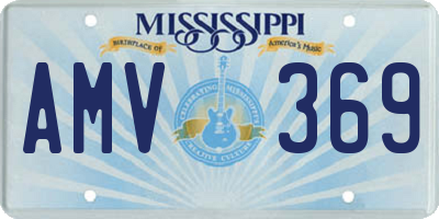 MS license plate AMV369