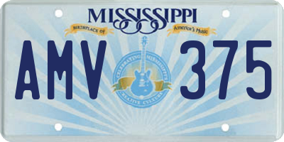 MS license plate AMV375