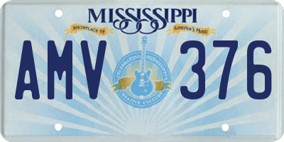 MS license plate AMV376