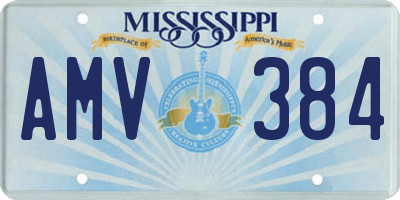 MS license plate AMV384