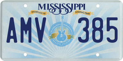 MS license plate AMV385