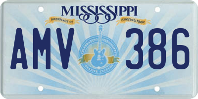 MS license plate AMV386
