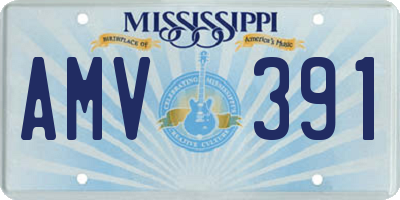 MS license plate AMV391