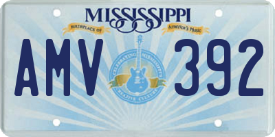 MS license plate AMV392