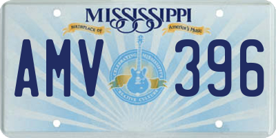 MS license plate AMV396