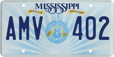 MS license plate AMV402