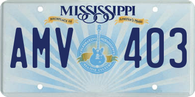 MS license plate AMV403