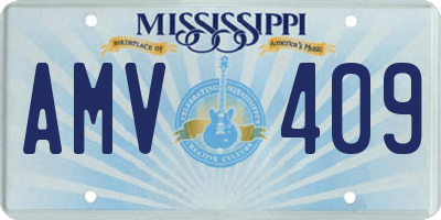 MS license plate AMV409