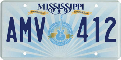 MS license plate AMV412