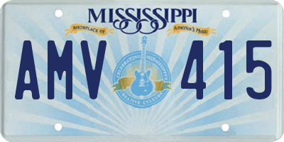 MS license plate AMV415