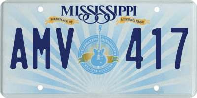 MS license plate AMV417