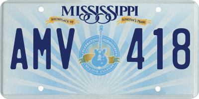MS license plate AMV418