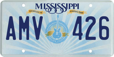 MS license plate AMV426
