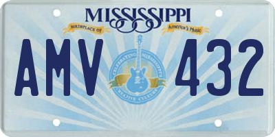 MS license plate AMV432