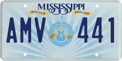MS license plate AMV441