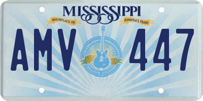 MS license plate AMV447