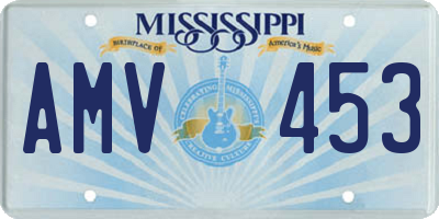 MS license plate AMV453