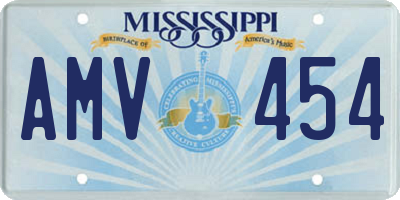 MS license plate AMV454