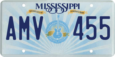 MS license plate AMV455