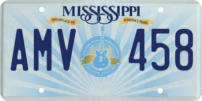 MS license plate AMV458