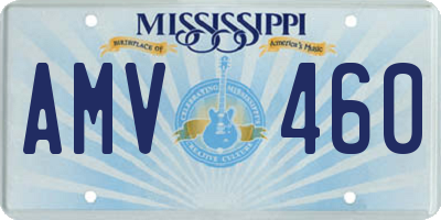 MS license plate AMV460