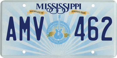 MS license plate AMV462