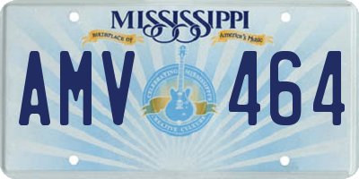 MS license plate AMV464