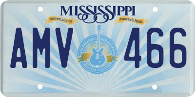MS license plate AMV466