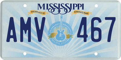 MS license plate AMV467
