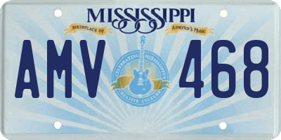 MS license plate AMV468