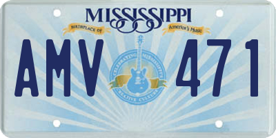 MS license plate AMV471