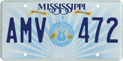 MS license plate AMV472