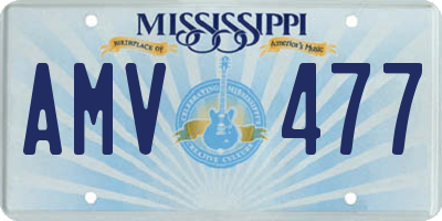 MS license plate AMV477